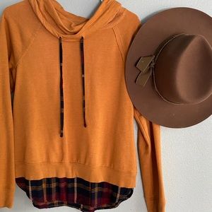 Maurices orange and plaid hoody